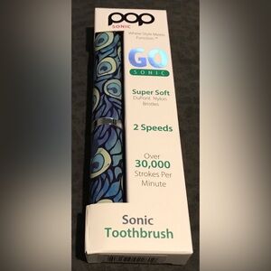 NEW POP SONIC GO TOOTHBRUSH 2 SPEEDS NIB SEALED PORTABLE